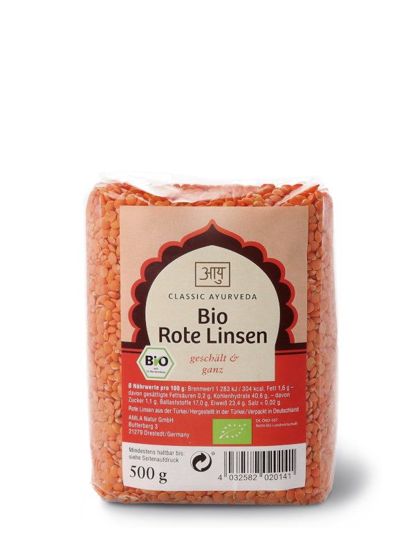 Rote Linsen (geschlt & ganz) bio 500 g | Amla Natur