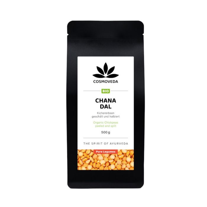 Chana Dal - Kichererbsen, geschält und halbiert, bio main product photo