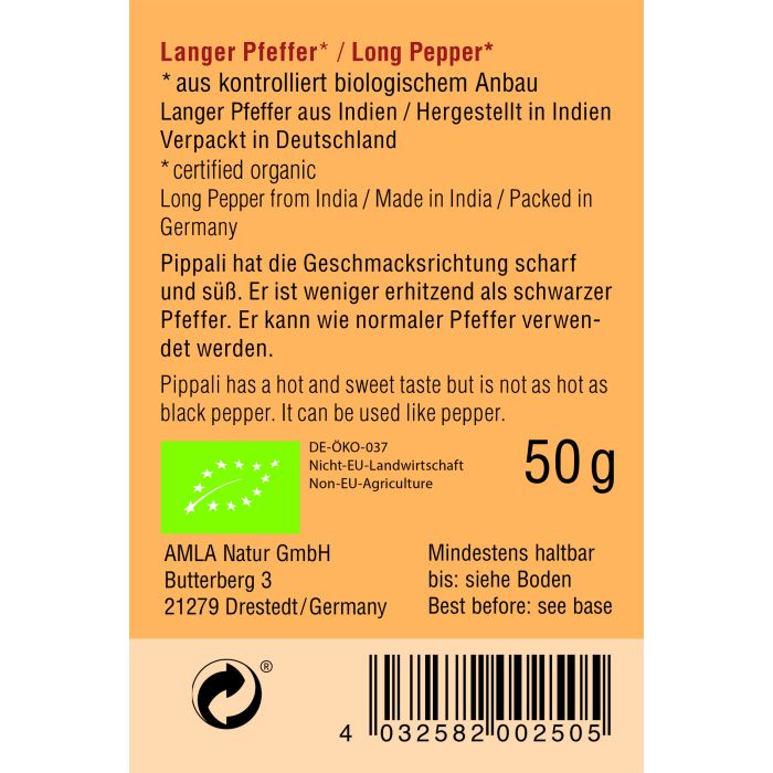 Pippali Long Pepper (whole), organic