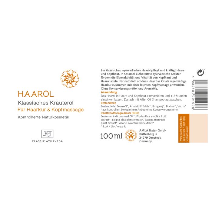 Hair Oil, BDIH