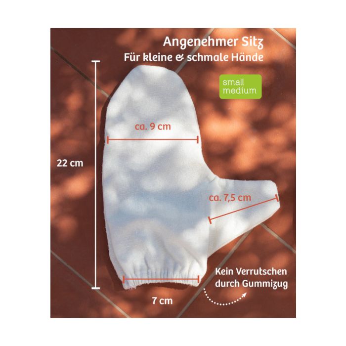Garshan Massagehandschuhe small/medium Maße von Classic Ayurveda