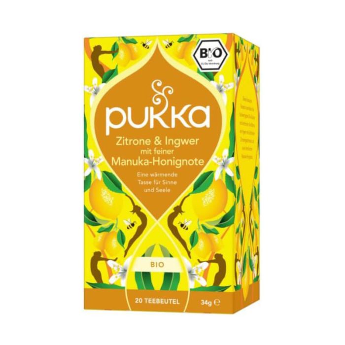 Zitrone & Ingwer Tee mit feiner Manuka-Honignote, bio main product photo