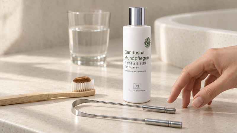 Bevor der Tag Geschmack bekommt: Ayurvedische Mundpflege mit Zungenreinigung und Gandusha